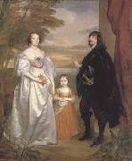 Anthony Van Dyck Portrait of the earl and countess of derby and their daughter (mk03) oil painting reproduction